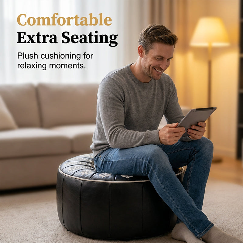 🥳¡OFERTA ESPECIAL 2026!🥳💞¡Más de 50.000 unidades vendidas!🏡🔊 ¡50% de descuento! Asiento redondo versátil con almacenamiento, fabricado en cuero de lujo de alta gama.
