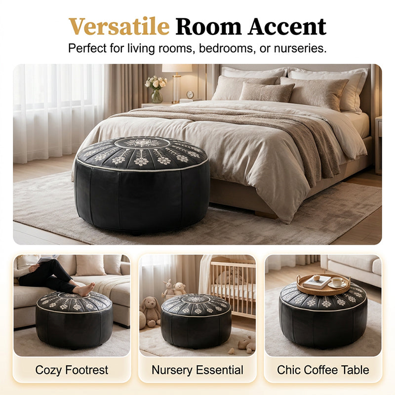 🥳¡OFERTA ESPECIAL 2026!🥳💞¡Más de 50.000 unidades vendidas!🏡🔊 ¡50% de descuento! Asiento redondo versátil con almacenamiento, fabricado en cuero de lujo de alta gama.