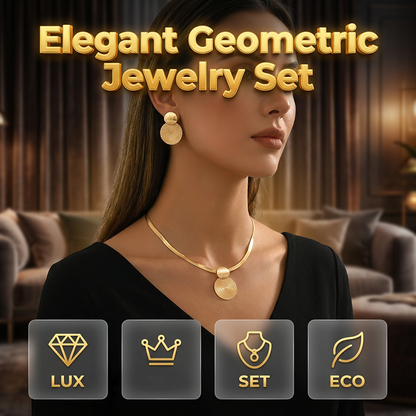 💫 ¡TIEMPO LIMITADO 55% DE DESCUENTO! ✨ Set de joyería geométrica moderna – Bañado en oro, ligero, elegante 🔶
