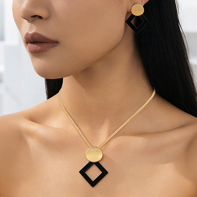 💫 ¡TIEMPO LIMITADO 55% DE DESCUENTO! ✨ Set de joyería geométrica moderna – Bañado en oro, ligero, elegante 🔶