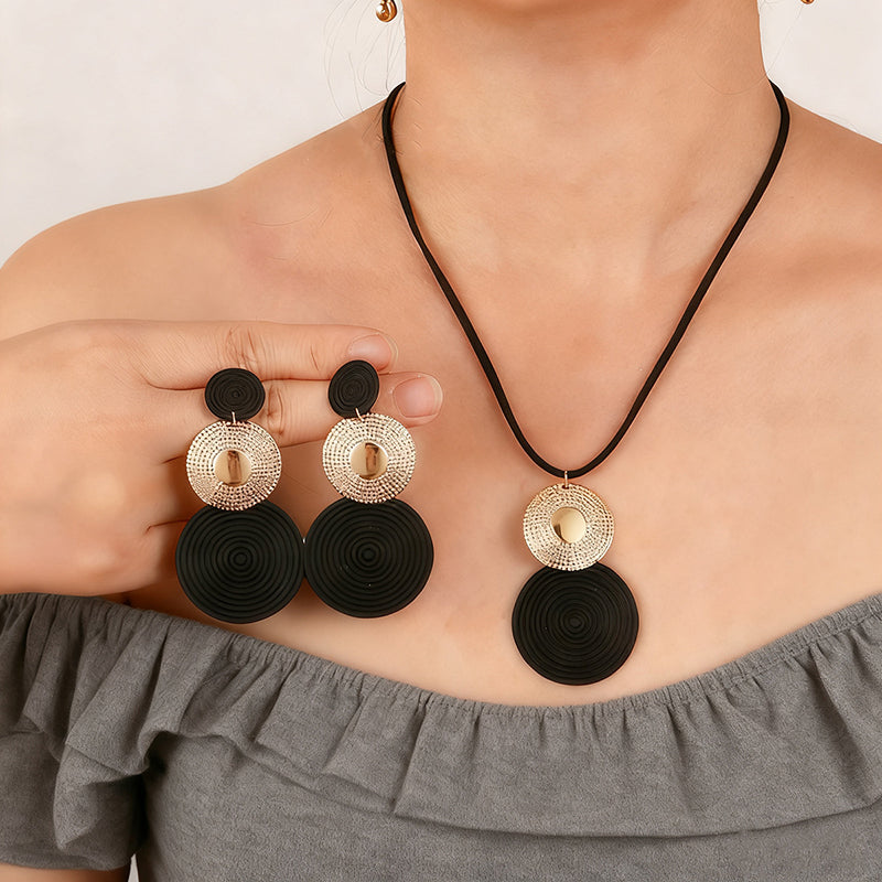 💫 ¡TIEMPO LIMITADO 55% DE DESCUENTO! ✨ Set de joyería geométrica moderna – Bañado en oro, ligero, elegante 🔶