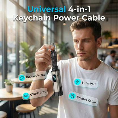 🔥OFERTA ESPECIAL: 50 % DE DESCUENTO🔥 Cable de carga con llavero y pantalla digital 4 en 1