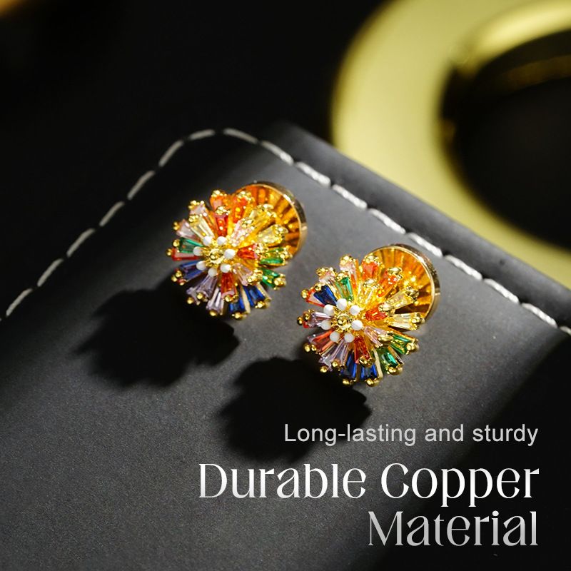 💥50% DESCUENTO! 🔥 Aretes y Collar de Fuegos Artificiales Coloridos para Mujer