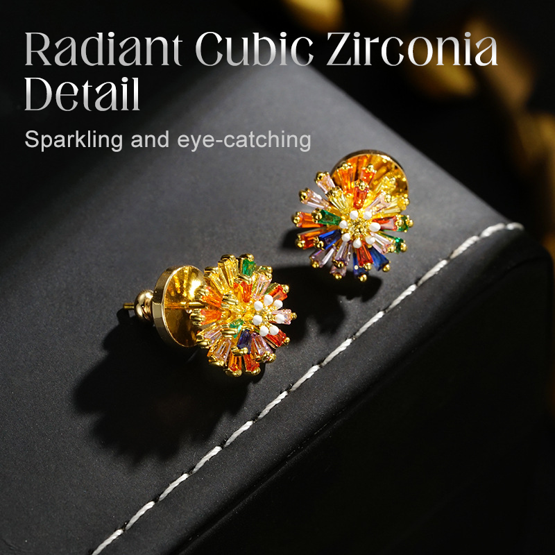 💥50% DESCUENTO! 🔥 Aretes y Collar de Fuegos Artificiales Coloridos para Mujer