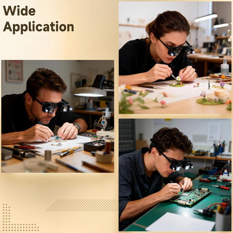 🔍 ¡50% DE DESCUENTO POR TIEMPO LIMITADO! ✨ Gafas Lupa LED de Precisión – Lentes Intercambiables, Óptica HD, Manos Libres 💡