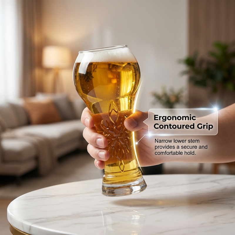 Vaso de Cerveza de Gran Capacidad Ornamentado en Relieve