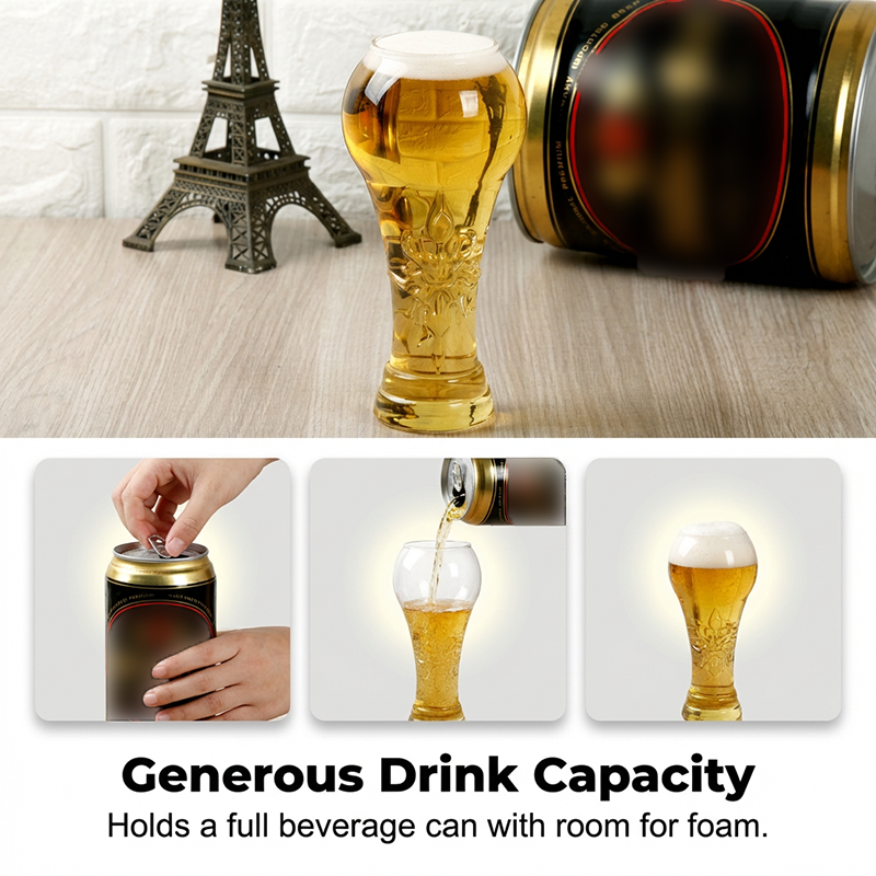 Vaso de Cerveza de Gran Capacidad Ornamentado en Relieve