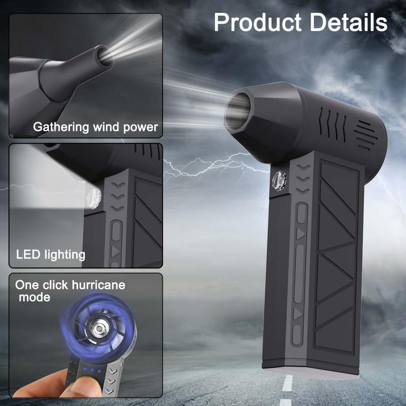 Ventilador de turbina potente con luz LED.