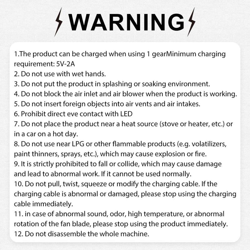 Ventilador de turbina potente con luz LED.