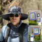 Sombrero de pescador para hombre con protección solar y 2 ventiladores solares desmontables.
