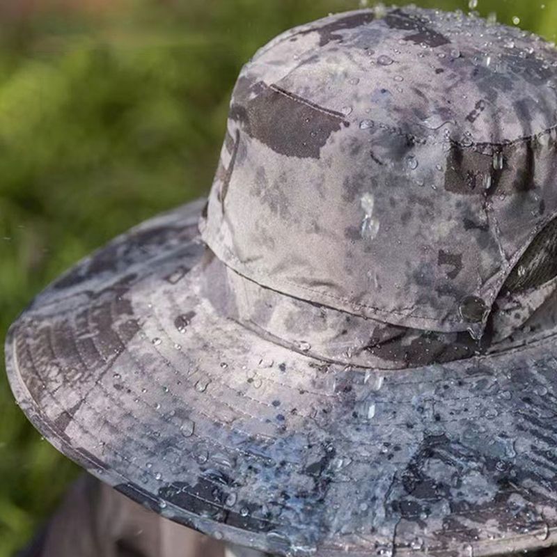 Sombrero de pescador para hombre con protección solar y 2 ventiladores solares desmontables.