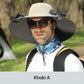 Sombrero de pescador para hombre con protección solar y 2 ventiladores solares desmontables.