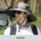 Sombrero de pescador para hombre con protección solar y 2 ventiladores solares desmontables.