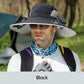 Sombrero de pescador para hombre con protección solar y 2 ventiladores solares desmontables.