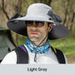 Sombrero de pescador para hombre con protección solar y 2 ventiladores solares desmontables.