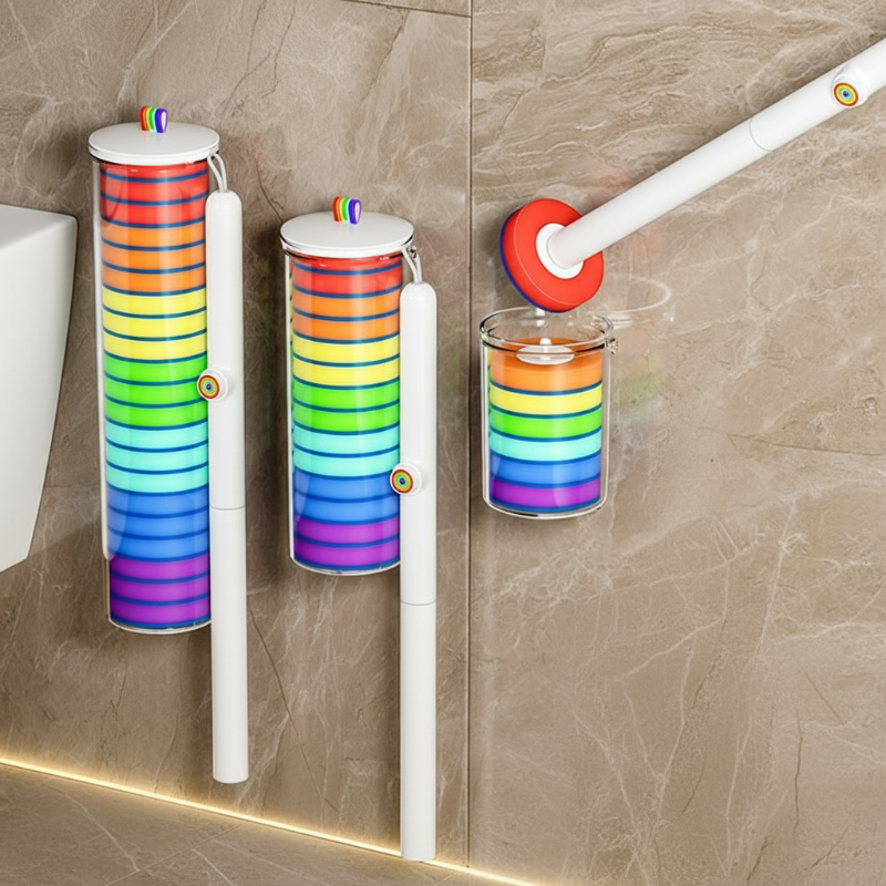 Sistema de cepillo de baño desechable con soporte