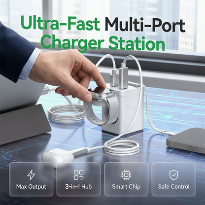 Estación de carga USB multipuerto portátil