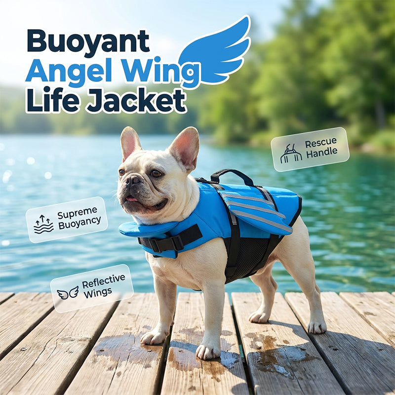 🥳¡Producto estrella de 2026! 🐕👼 ¡50% de descuento! Chaleco salvavidas reflectante con alas de ángel para perros: alta flotabilidad, asa de rescate rápido y malla transpirable. ¡Diseño con tira reflectante para nadar fácilmente de noche!
