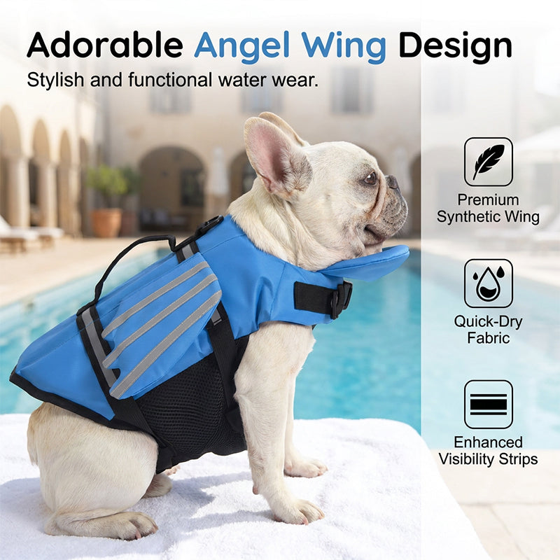 🥳¡Producto estrella de 2026! 🐕👼 ¡50% de descuento! Chaleco salvavidas reflectante con alas de ángel para perros: alta flotabilidad, asa de rescate rápido y malla transpirable. ¡Diseño con tira reflectante para nadar fácilmente de noche!