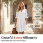 👗 Flowy V-Neck Dress with Ruffle Hem & Bell Sleeves – Breezy Style for Sunny Escapes