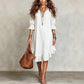 👗 Flowy V-Neck Dress with Ruffle Hem & Bell Sleeves – Breezy Style for Sunny Escapes
