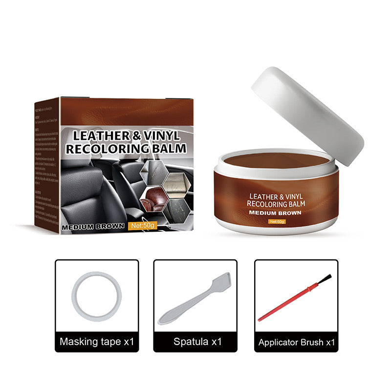 【Crema Restauradora de Cuero】👜✨ Repara y restaura el color del cuero en coches, sofás, zapatos y más. 🔧👢