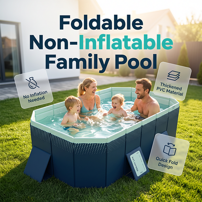 🏊‍♂️💦 Piscina familiar plegable: ¡no necesita inflado, se vacía rápidamente y se guarda de forma compacta!