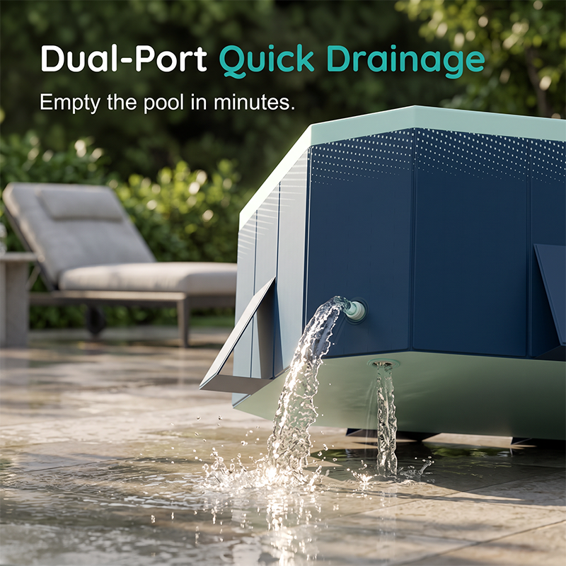 🏊‍♂️💦 Piscina familiar plegable: ¡no necesita inflado, se vacía rápidamente y se guarda de forma compacta!