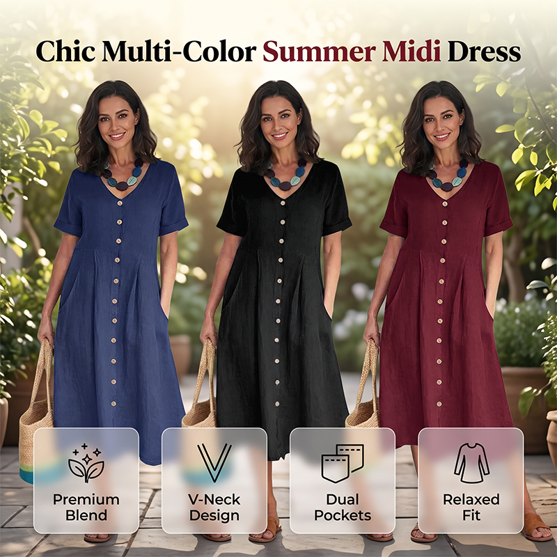 🎉 LIMITED TIME 50% OFF! 💕Flowy Summer Midi Dress