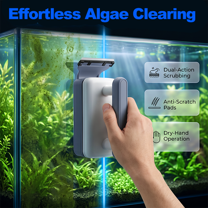 🔥 50% OFF NOW 🐠 Magnetic Aquarium Glass Cleaner – Double-Sided Floating Algae Scraper – Effortlessly Clean Inside & Outside Without Getting Your Hands Wet ✨