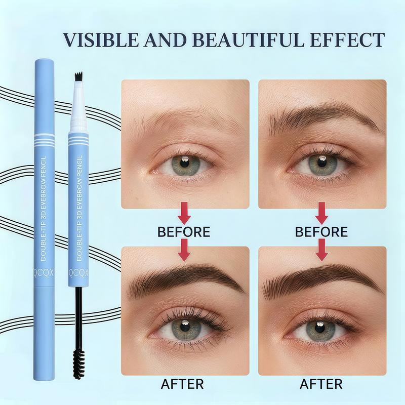 💞¡Compra 1 y llévate 1 GRATIS!🌈Lápiz de cejas mini 2 en 1 resistente al agua y gel de cejas con color: herramientas de maquillaje de cejas de larga duración para crear líneas naturales y realistas que imitan el vello.
