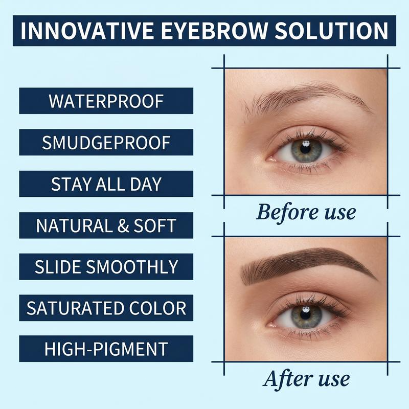 💞¡Compra 1 y llévate 1 GRATIS!🌈Lápiz de cejas mini 2 en 1 resistente al agua y gel de cejas con color: herramientas de maquillaje de cejas de larga duración para crear líneas naturales y realistas que imitan el vello.