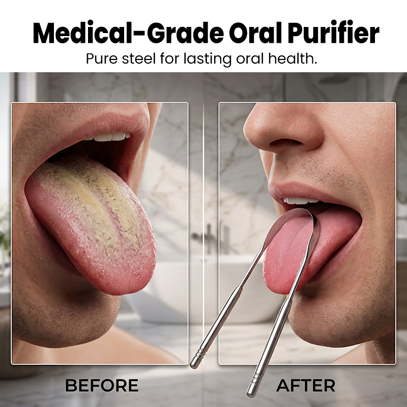 Limpiador de lengua de acero inoxidable para el cuidado bucal