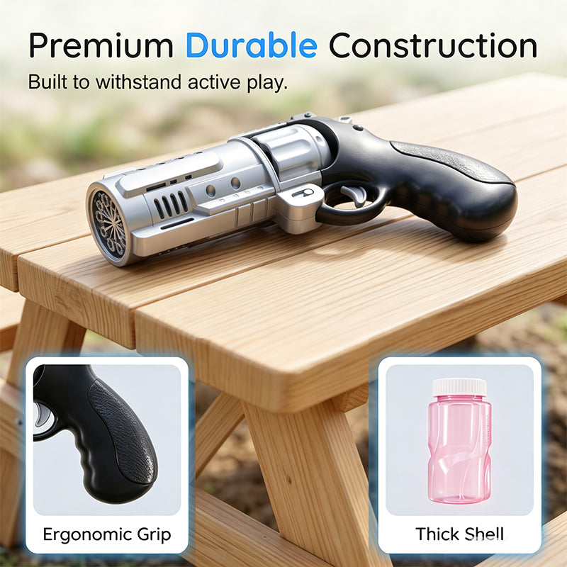 Outdoor Electric Revolver Bubble Toy for Kids