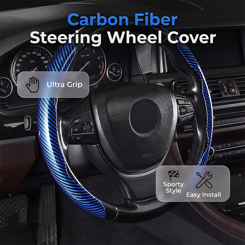 Funda de volante de fibra de carbono segmentada