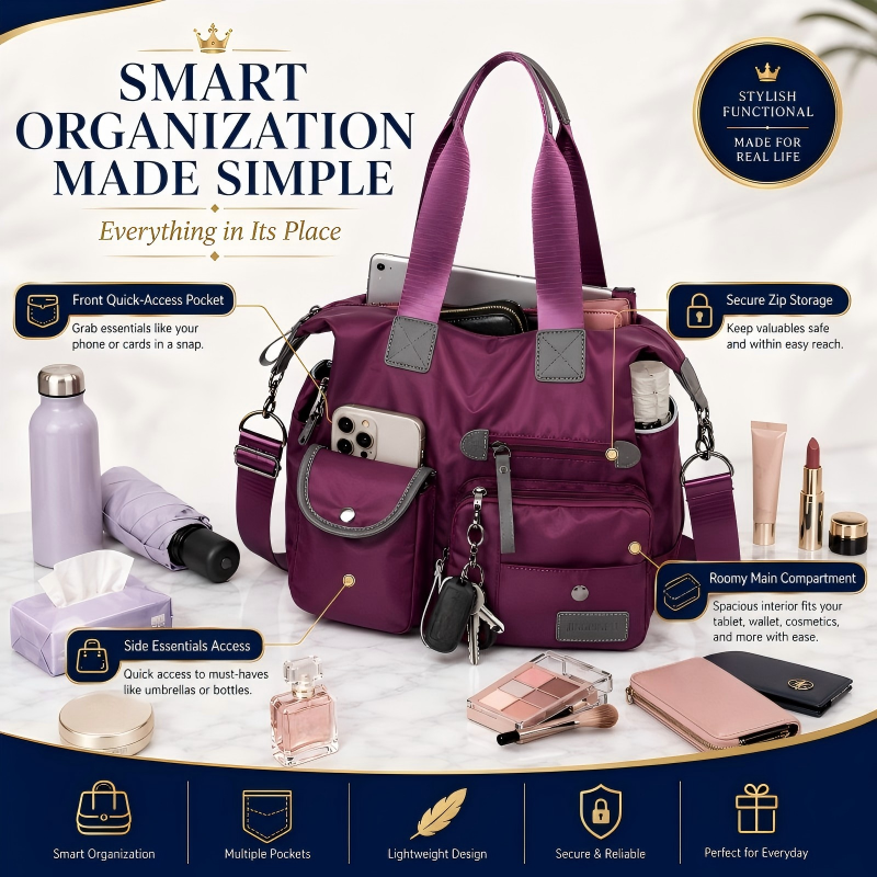 👜💧 Bolso Tote Impermeable Mujer – Gran Capacidad, Protege tus Cosas de la Lluvia y Listo para Todo 🌧️✨