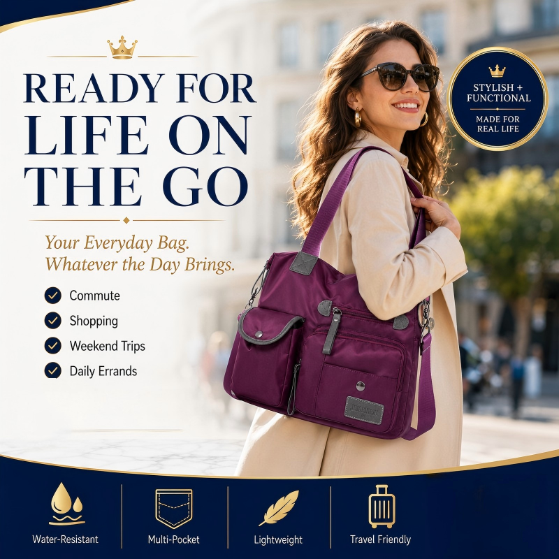 👜💧 Bolso Tote Impermeable Mujer – Gran Capacidad, Protege tus Cosas de la Lluvia y Listo para Todo 🌧️✨