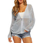 💟2026 Women's Open-Knit Zip-Up Cardigan | Lightweight Hollow-Out Long Sleeve Sweater for Spring & Summer