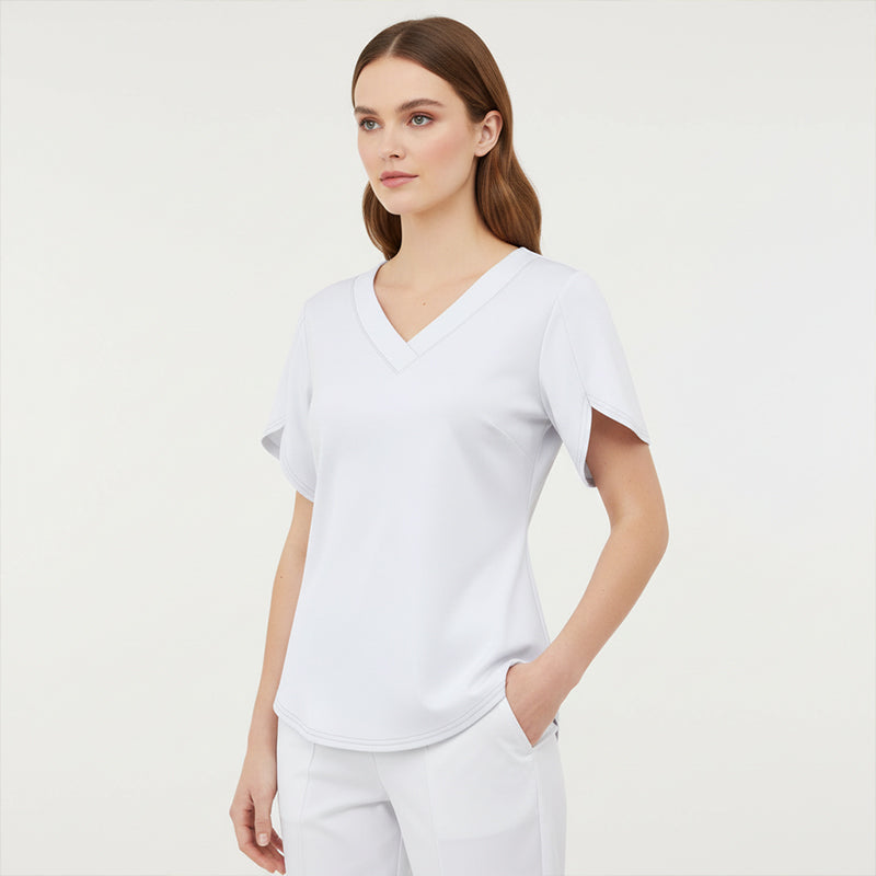 🎉 LIMITED TIME 50% OFF! 👚 V-Neck Flutter Sleeve Blouse – Soft Feminine Breeze 🌸
