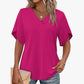 🎉 LIMITED TIME 50% OFF! 👚 V-Neck Flutter Sleeve Blouse – Soft Feminine Breeze 🌸