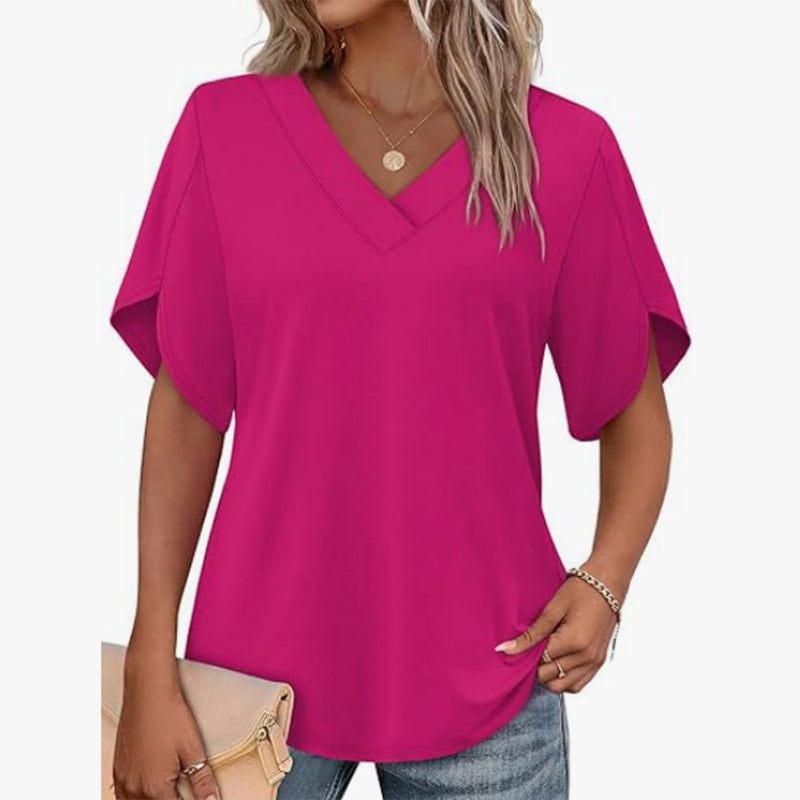 🎉 LIMITED TIME 50% OFF! 👚 V-Neck Flutter Sleeve Blouse – Soft Feminine Breeze 🌸