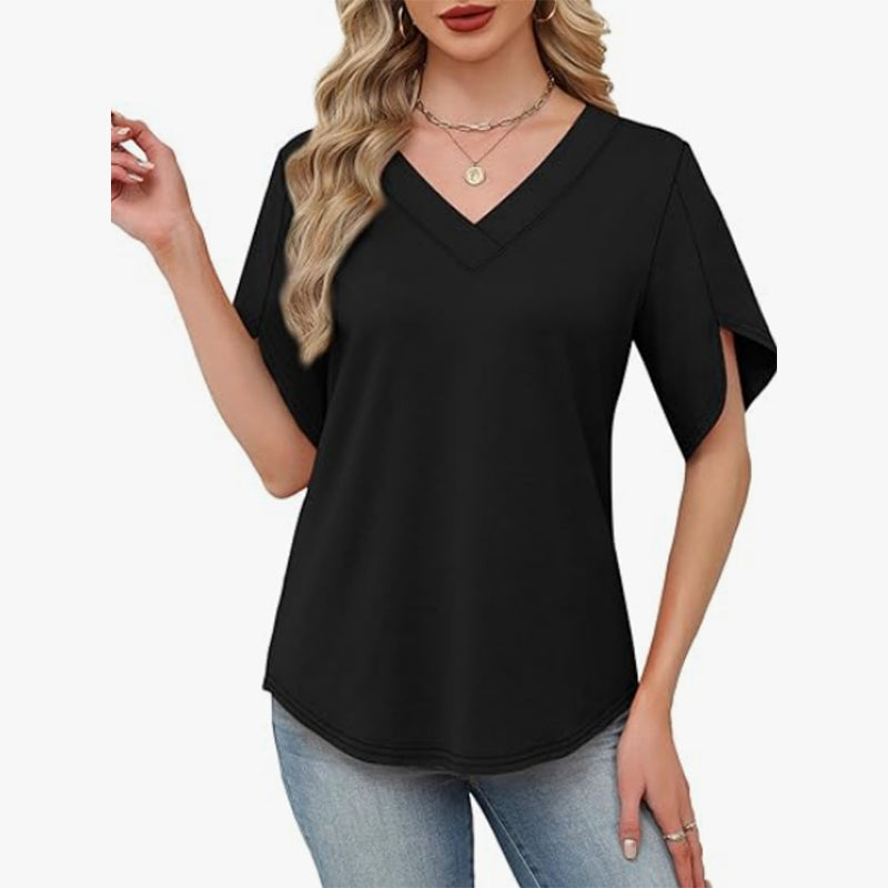 🎉 LIMITED TIME 50% OFF! 👚 V-Neck Flutter Sleeve Blouse – Soft Feminine Breeze 🌸