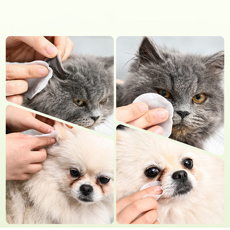 Toallitas Limpiadoras Naturales de Origen Vegetal para los Ojos y Oídos de las Mascotas