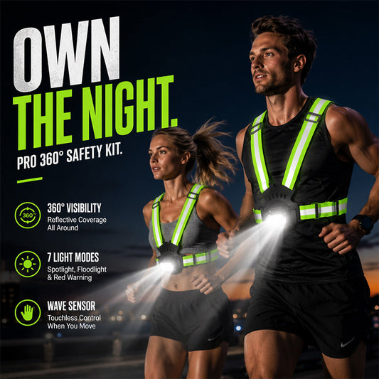 🔥🔥Linterna LED recargable para el pecho con correas reflectantes