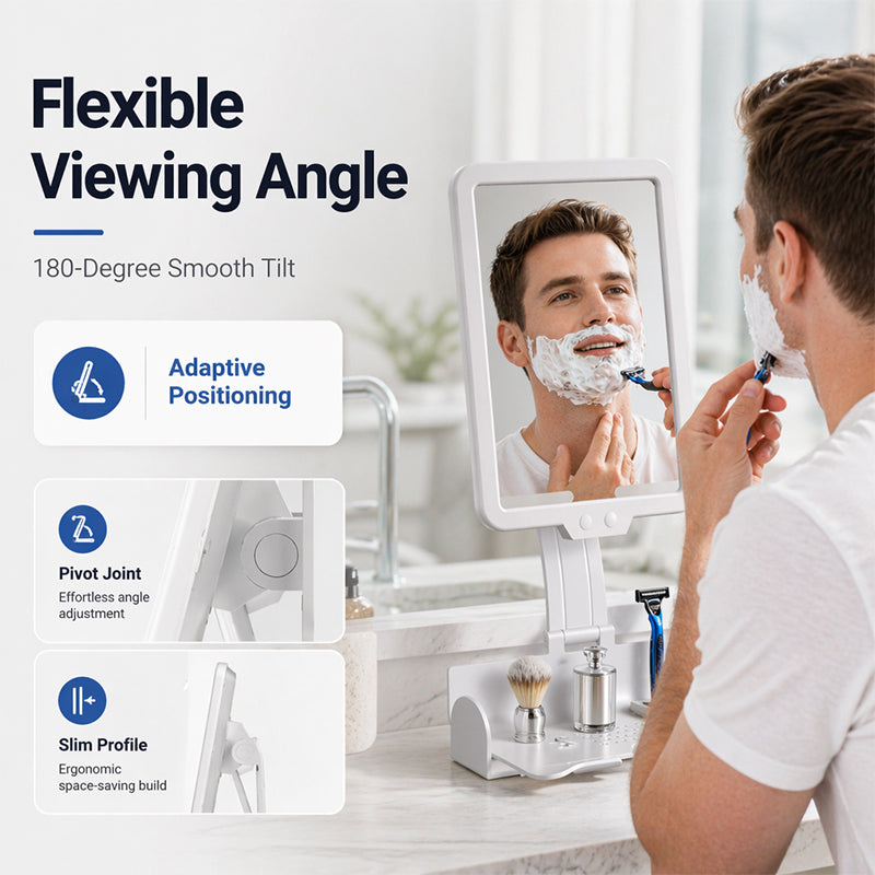 LED Shower Mirror with Heated Anti-Fog for Shaving