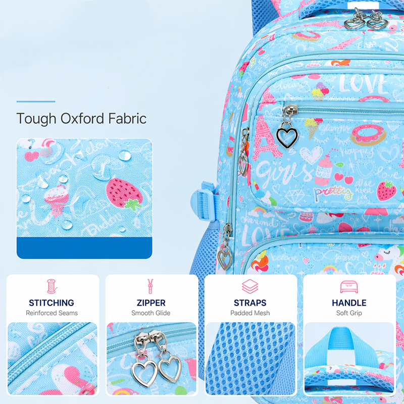 Girls' Cute Multi-Pocket School Backpack
