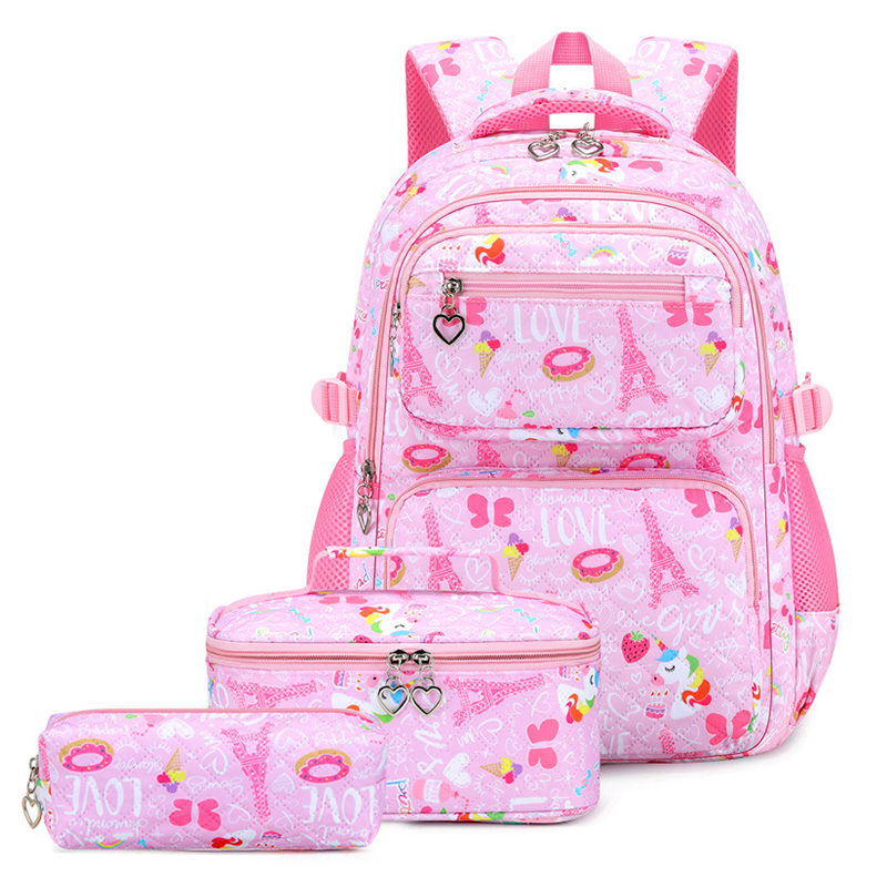 Girls' Cute Multi-Pocket School Backpack