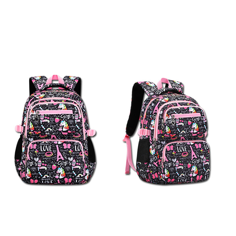 Girls' Cute Multi-Pocket School Backpack