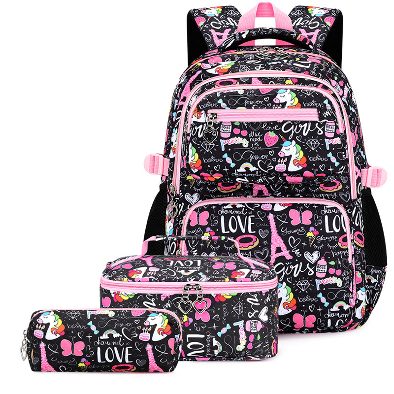 Girls' Cute Multi-Pocket School Backpack