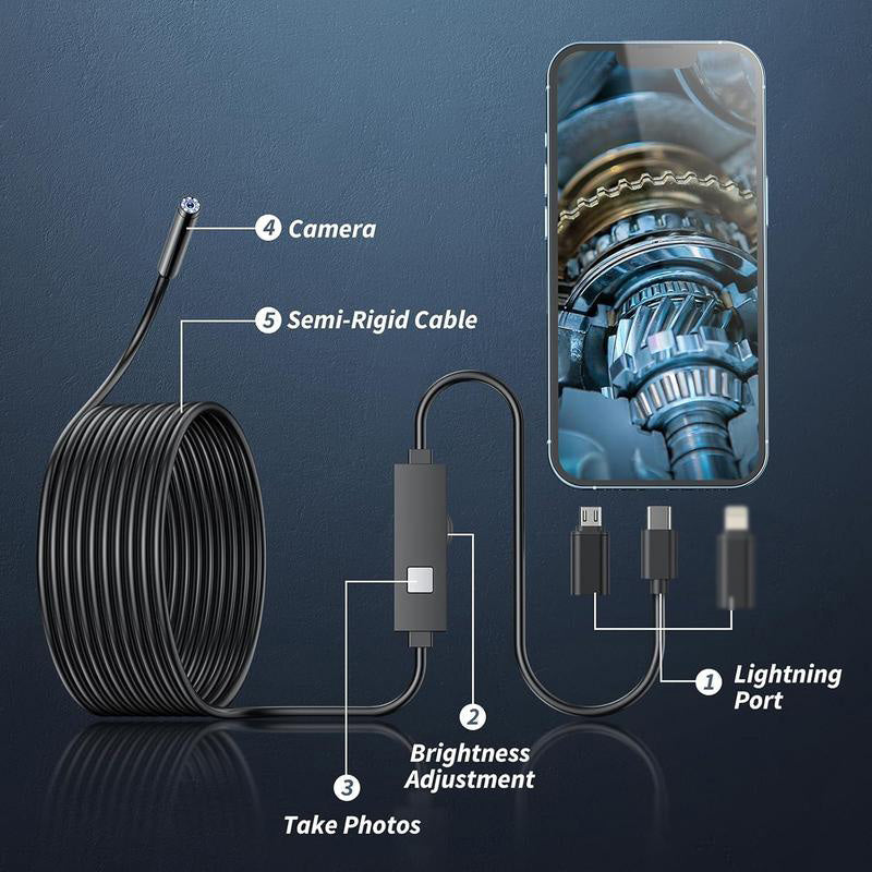 🔥 Cámara endoscópica HD impermeable especialmente práctica